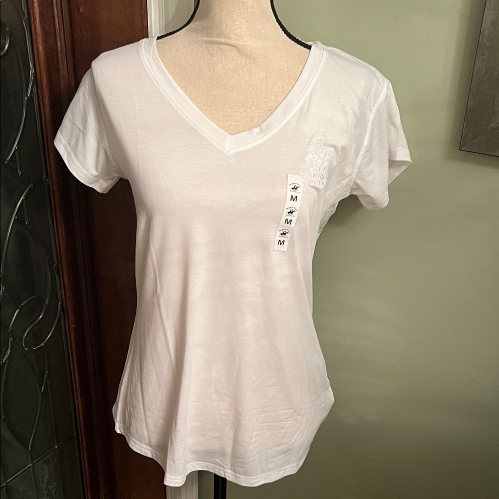Beverly Hills Polo Club Classic White V-Neck Tee
